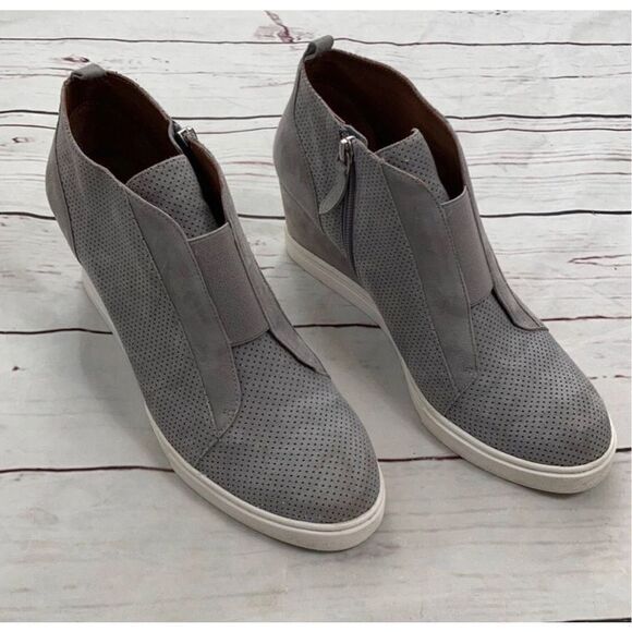 Linea Paolo Gray Ana Wedge Sneakers Size 9.5 - Picture 12 of 13